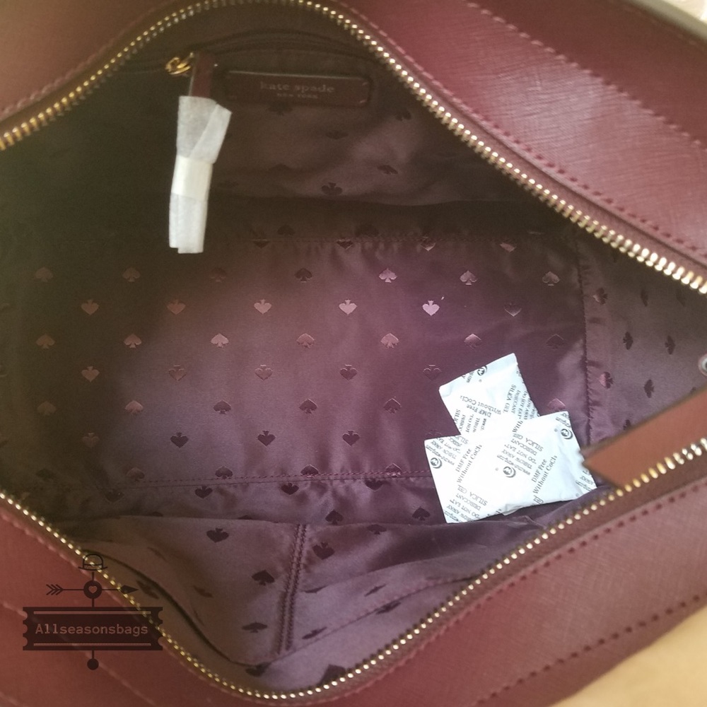 Kate spade LARGE satchel crossbody CHERRYWOOD bag - Picture 8 of 8